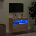 vidaXL Vegghengt TV-benk med LED sonoma eik 60x30x40 cm 8721012257719
