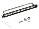 Helos 19" Modulholder Keystone 1 He 24 Port Avlastningsskinne Svart - 24-Ports - Svart (371980)