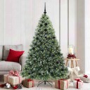  Kunstig juletre med 300 LED med stativ grønn 180 cm PE og PVC