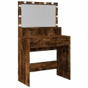  Sminkebord med LED røkt eik 80x41x134,5 cm