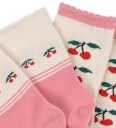 Konges Sløjd Sokker   2 pack   Jaquard   Cherry Mix   Konges Sløjd   17/18   Sokker Beige Grønn Hvit Rosa Rød