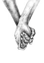 Holding Hands Sketch Plakat Plakat / 40x50cm