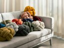 Knot Puff XL 60 x 50 cm Ull Okra