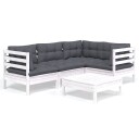  Hagesofagruppe med puter 5 deler furu hvit 3096377