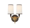 Elkins vägglampa dubbel brons/antik mässing