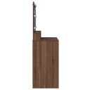 Sminkebord med LED lamper Brun Eik 100x41x135 cm