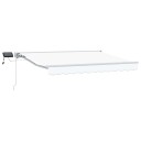  Manuell markiseramme med LEDs Hvit 2,5 x 2 m