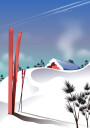 Ski landscape Plakat Plakat / 50x70cm