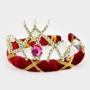 Robetoy Diadem Prinsesse Rød Fløyel Deluxe - One size