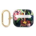 Guess Airpods 3 Deksel Flower Print & Gold Hook Blå