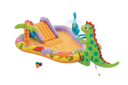 Oppblåsbart barnebasseng vannlekeplass 201x157x69 cm sklie fontene dinosaur INTEX 56139