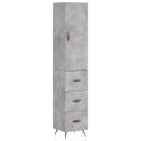 vidaXL Highboard betonggrå 34,5x34x180 cm konstruert tre