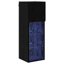  Vegghengt TV skap Svart Eik 30,5 x 30 x 90 cm Konstruert tre