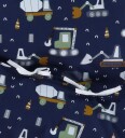 Nørgaard Madsens Sengetøy   Baby   Navy m. Arbeidsmaskiner   Nørgaard Madsens   Baby   Sengetøy   Baby   Blå