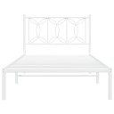  Sengeramme i metall med hodegavl hvit 100x190 cm 8721102644344