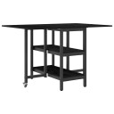 vidaXL Spisebord 122 x 80 x 76,5 cm Konstruert tre Svart eik