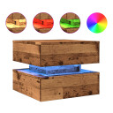  Salongbord med LED-lys gammelt tre 50x50x40 cm 8721158447036