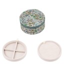 Bon Dep Jewelry Box Round MW Liberty Poppy And Daisy Teal