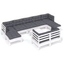  Hagesofagruppe med puter 10 deler hvit heltre furu 3097134