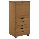 vidaXL Rullende skap Honning brun 53 x 39 x 103 cm Massiv furu