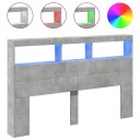  Hodegavl skap med LED betonggrå 160x17x102 cm 8721012465213