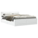  Sengeramme med hodegavl hvit 140x200 cm konstruert tre 8721102855665