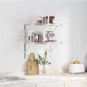 Vegghyller 2 stk 50x40 cm sølv rustfritt stål