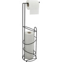 Spirella gulvstående papirholder rund matt svart black 150x150x620 mm