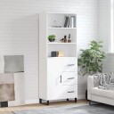 vidaXL Highboard hvit 69,5x34x180 cm konstruert tre 8720845928360
