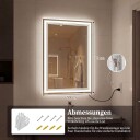 LED baderomsspeil antidugg minne 70x50 cm