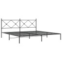  Sengeramme i metall med sengegavl svart 200x200 cm 8721012373938