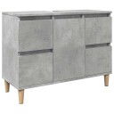 vidaXL Servantskap betonggrå 80x33x60 cm konstruert tre