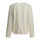 Sandbeige Dame Strikkevarer Hvit S,
