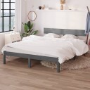 vidaXL Sengeramme grå heltre furu 150x200 cm UK King