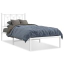  Sengeramme i metall med hodegavl hvit 90x190 cm 8721102644320