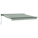  Markiseramme Grønn og hvit 350 x 250 cm Polyester med PU belegg