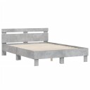 vidaXL Sengeramme med hodegavl betonggrå 120x190 cm konstruert tre 8721012246683
