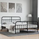 vidaXL Sengeramme i metall med hode- og fotgavl svart 183x213 cm 8720845881443