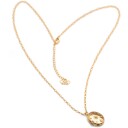 Lily and Rose Celestial necklace charm - Crystal gold