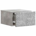  Vegghengt Nattbord Betonggrå 49 x 34,5 x 20 cm Konstruert tre