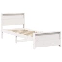  Sengestamme med hodegjerde Hvit 80 x 200 cm Heltre furu