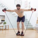 Magerulle med roterende skiver og elastiske bånd
