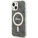 Guess IML 4G MagSafe Etui til iPhone 15 Plus - Brun