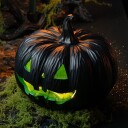 Gresskar Halloween med Lys Svart/Grønn