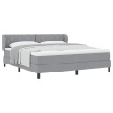 Box Spring Seng med Madrass Lysegrå 180x200 cm Stoff