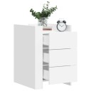  Nattbord hvit 45x50x65 cm konstruert tre 848304