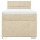  Seng med madrass boksfjær kremhvit 100x200 cm stoff 8721102706868