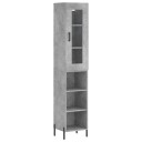 vidaXL Highboard betonggrå 34,5x34x180 cm konstruert tre 8720845487959
