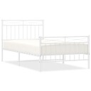 vidaXL Sengeramme i metall med hode- og fotgavl hvit 100x190 cm 8721012210615