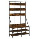 Klesstativ med skooppbevaring røkt eik 100x40x184 cm 8721012196414